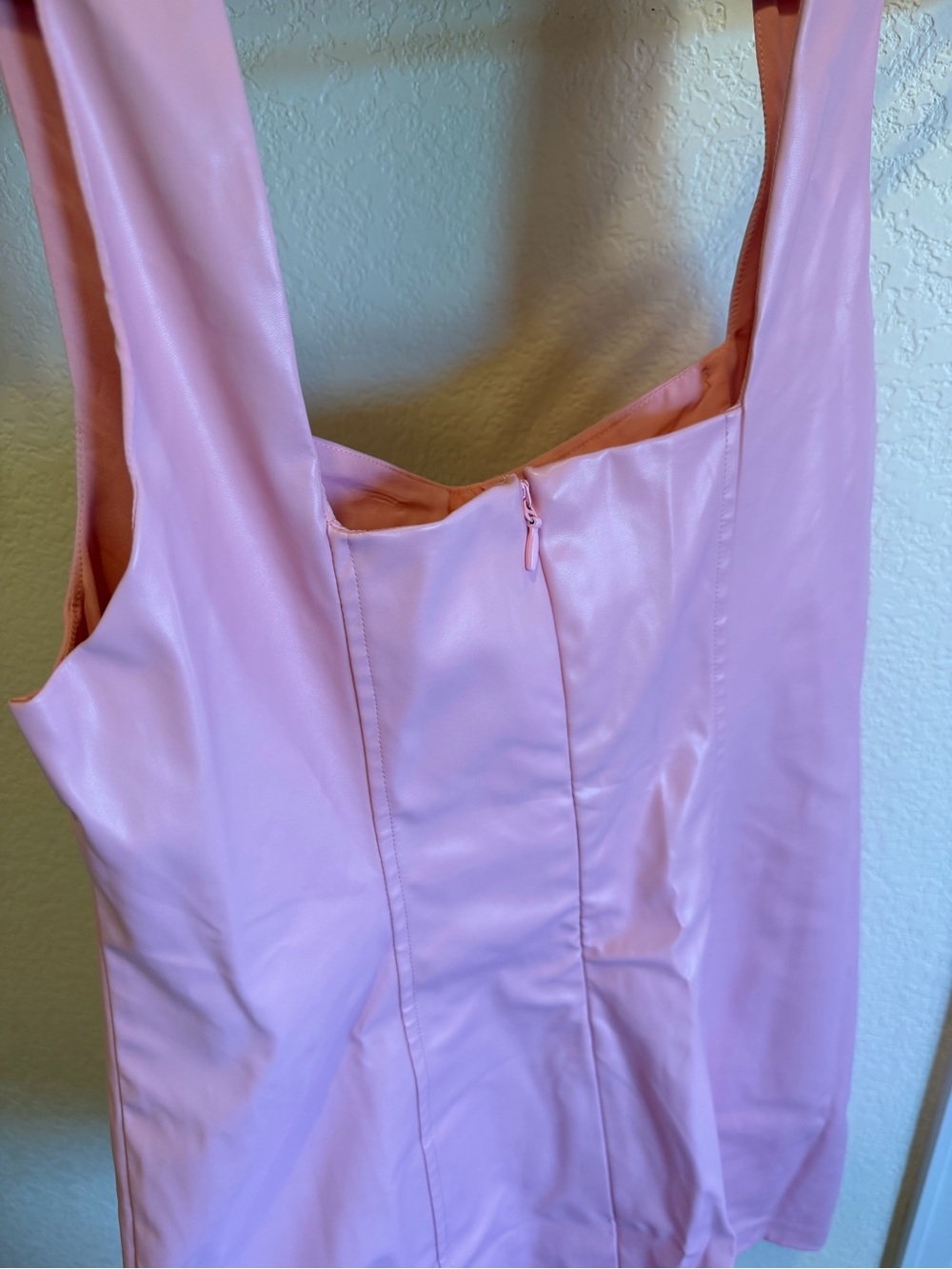 Show Me Your Mumu - Pink Faux Leather Mini Dress, L - Picture 2 of 3